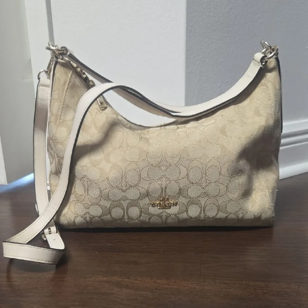 Coach Beige Signature Shoulder Bag